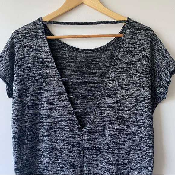 Monk and Lou Scoop Neck Back Straps Knit Dress Heather Grey - Picture 3 of 11